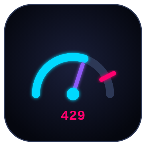 Agent traffic emblem: a cyan gauge with a pink limit marker